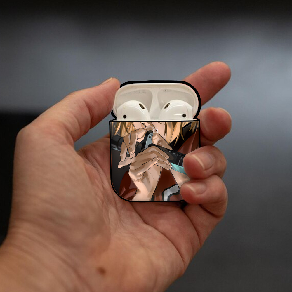 ハイキュー!! Haikyu!! AirPods 第2世代保護ケース ハードシェル ブラック 耐衝撃・防指紋・カラビナ付き