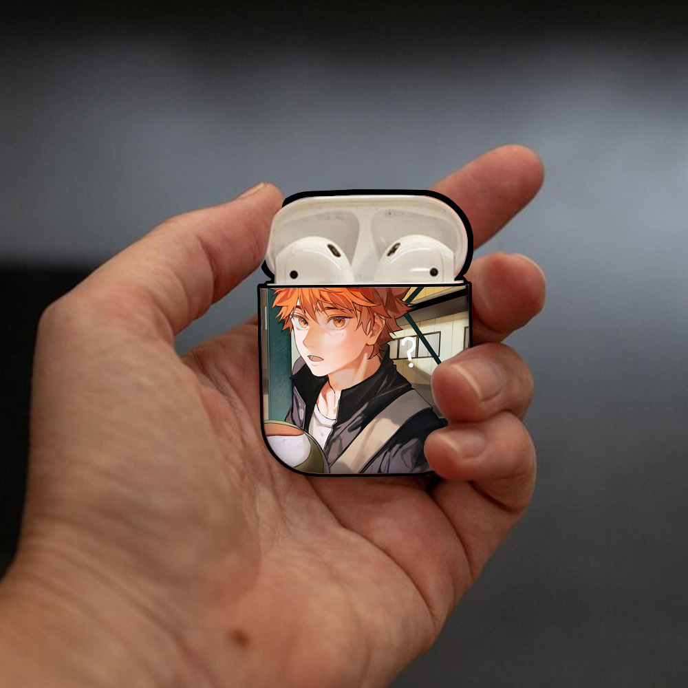 ハイキュー!! Haikyu!! AirPods 第2世代保護ケース ハードシェル ブラック 耐衝撃・防指紋・カラビナ付き