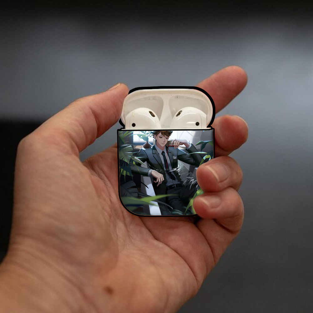 ハイキュー!! Haikyu!! AirPods 第2世代保護ケース ハードシェル ブラック 耐衝撃・防指紋・カラビナ付き