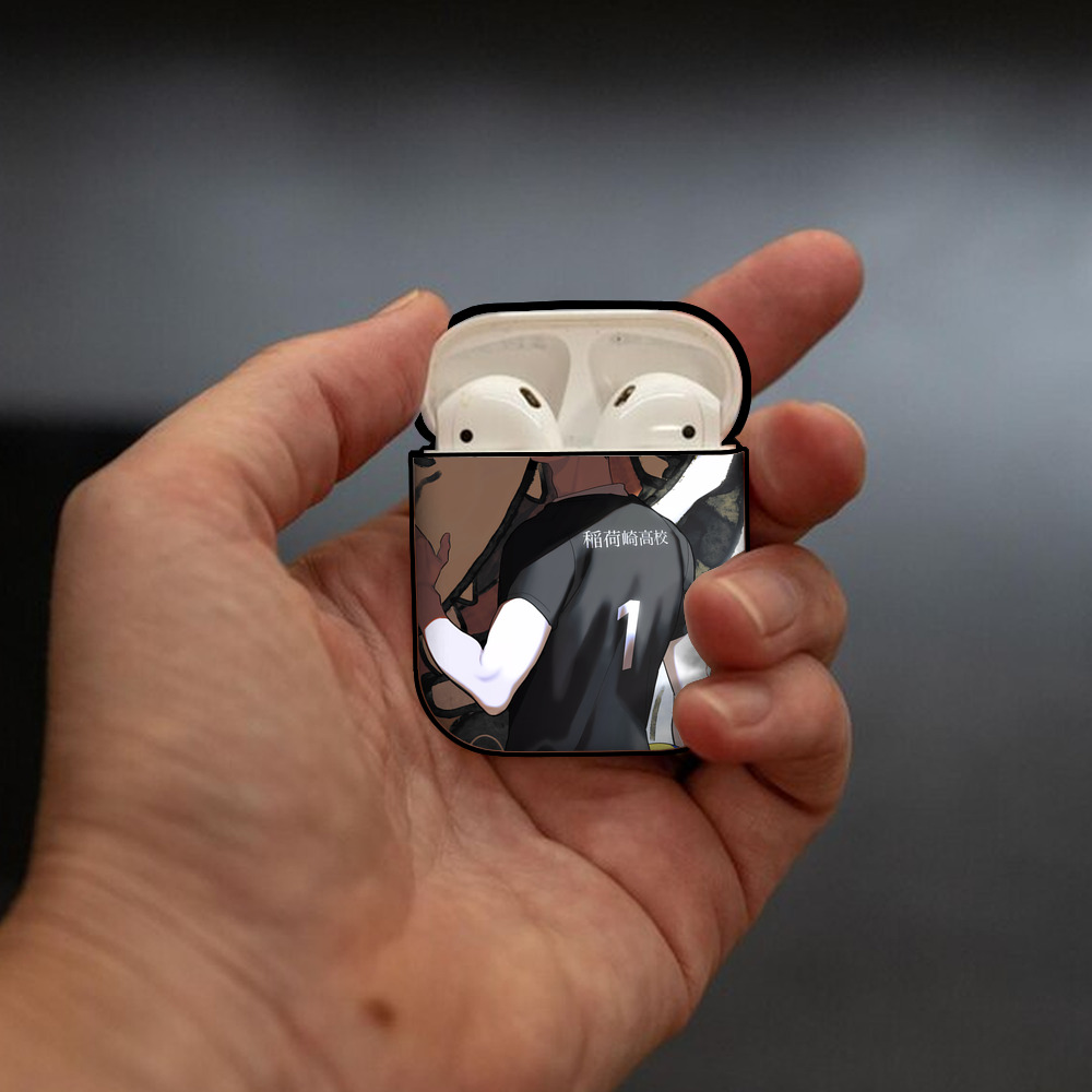ハイキュー!! Haikyu!! AirPods 第2世代保護ケース ハードシェル ブラック 耐衝撃・防指紋・カラビナ付き