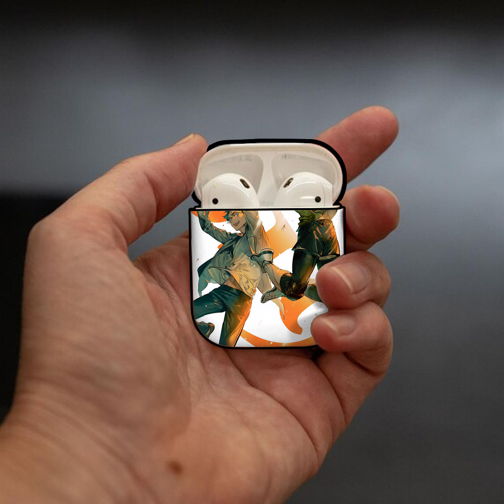 ハイキュー!! Haikyu!! AirPods 第2世代保護ケース ハードシェル ブラック 耐衝撃・防指紋・カラビナ付き