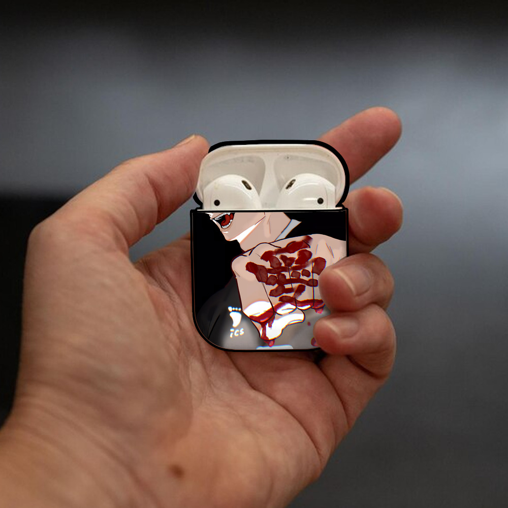 ハイキュー!! Haikyu!! AirPods 第2世代保護ケース ハードシェル ブラック 耐衝撃・防指紋・カラビナ付き