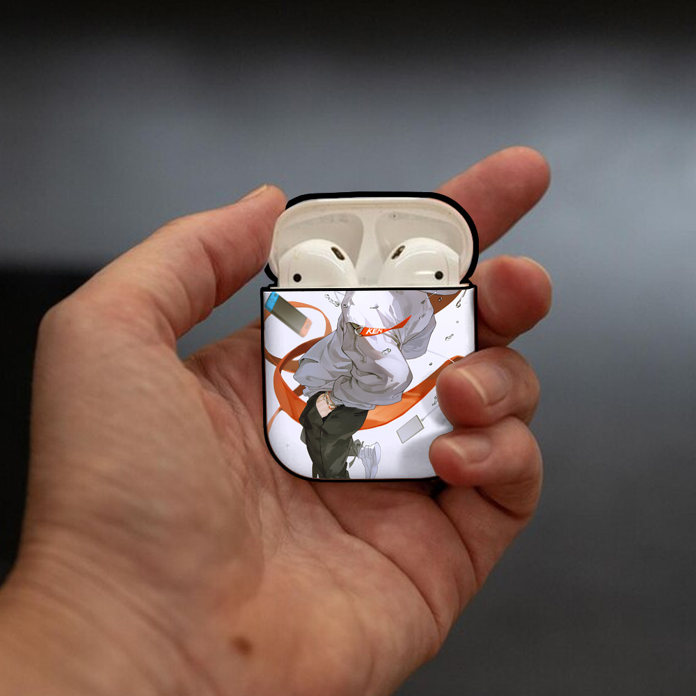 ハイキュー!! Haikyu!! AirPods 第2世代保護ケース ハードシェル ブラック 耐衝撃・防指紋・カラビナ付き