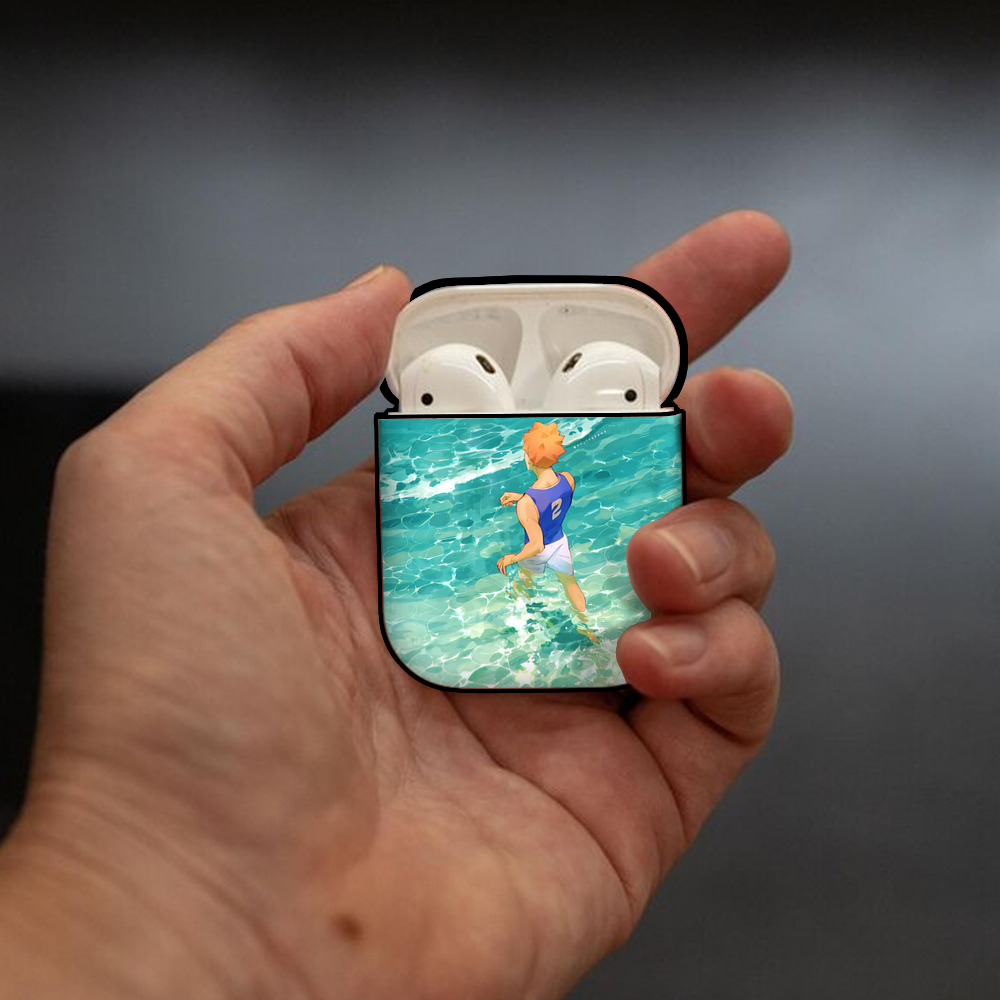 ハイキュー!! Haikyu!! AirPods 第2世代保護ケース ハードシェル ブラック 耐衝撃・防指紋・カラビナ付き