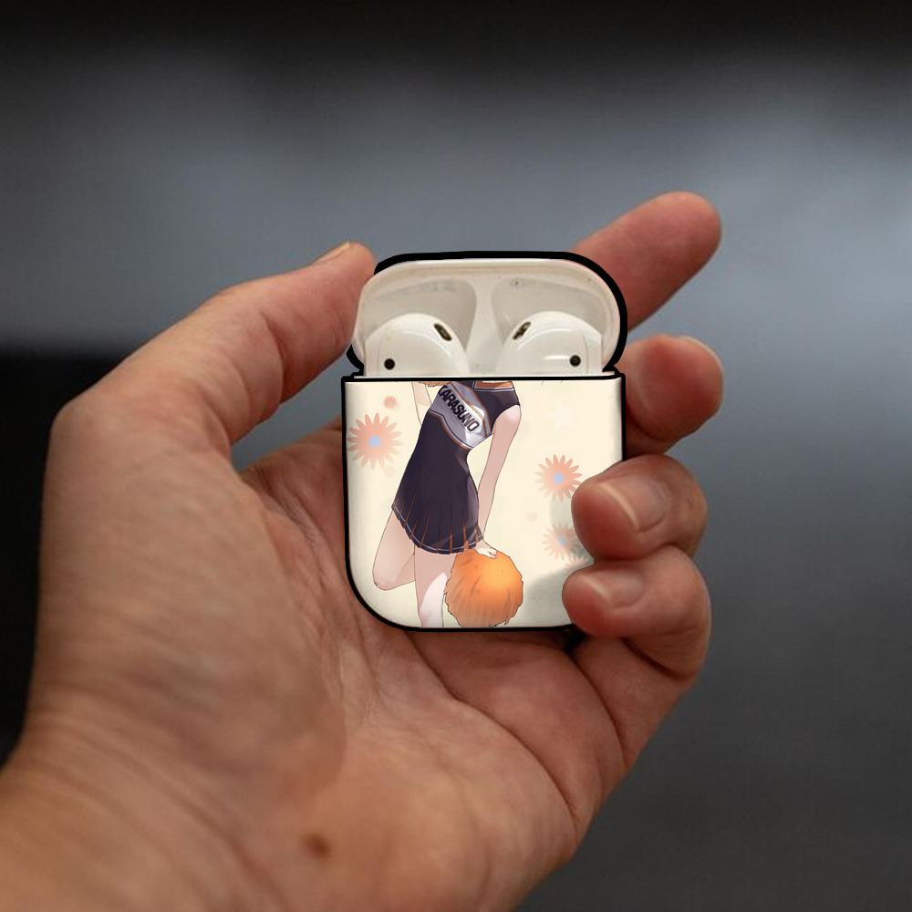 ハイキュー!! Haikyu!! AirPods 第2世代保護ケース ハードシェル ブラック 耐衝撃・防指紋・カラビナ付き