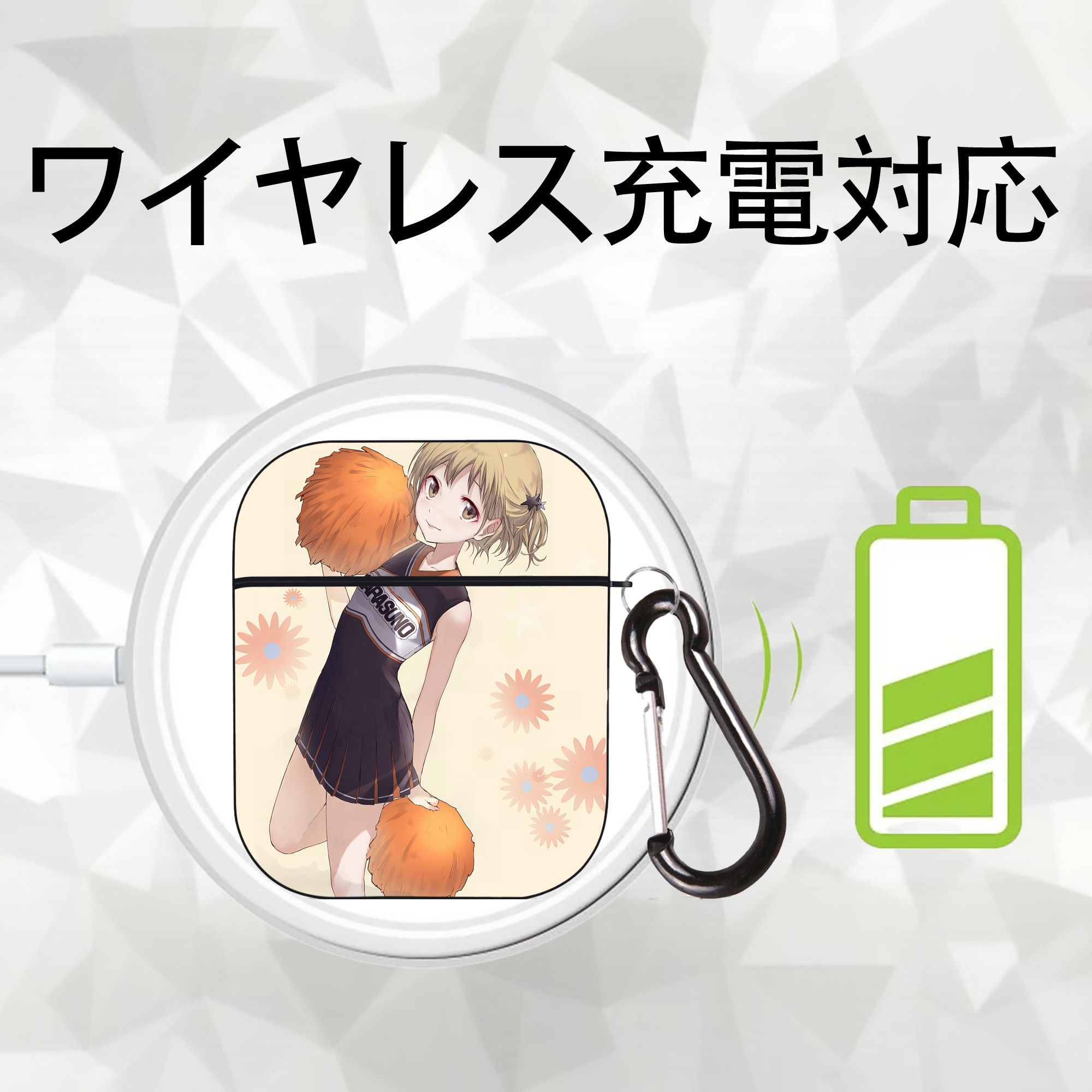 ハイキュー!! Haikyu!! AirPods 第2世代保護ケース ハードシェル ブラック 耐衝撃・防指紋・カラビナ付き