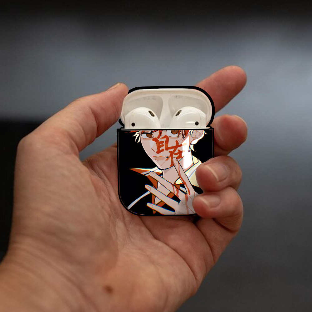 ハイキュー!! Haikyu!! AirPods 第2世代保護ケース ハードシェル ブラック 耐衝撃・防指紋・カラビナ付き