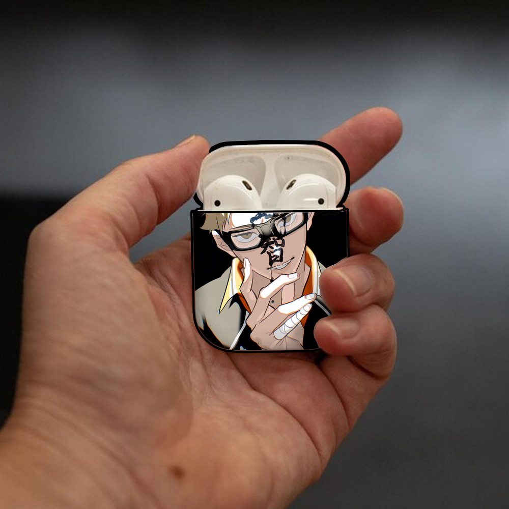 ハイキュー!! Haikyu!! AirPods 第2世代保護ケース ハードシェル ブラック 耐衝撃・防指紋・カラビナ付き