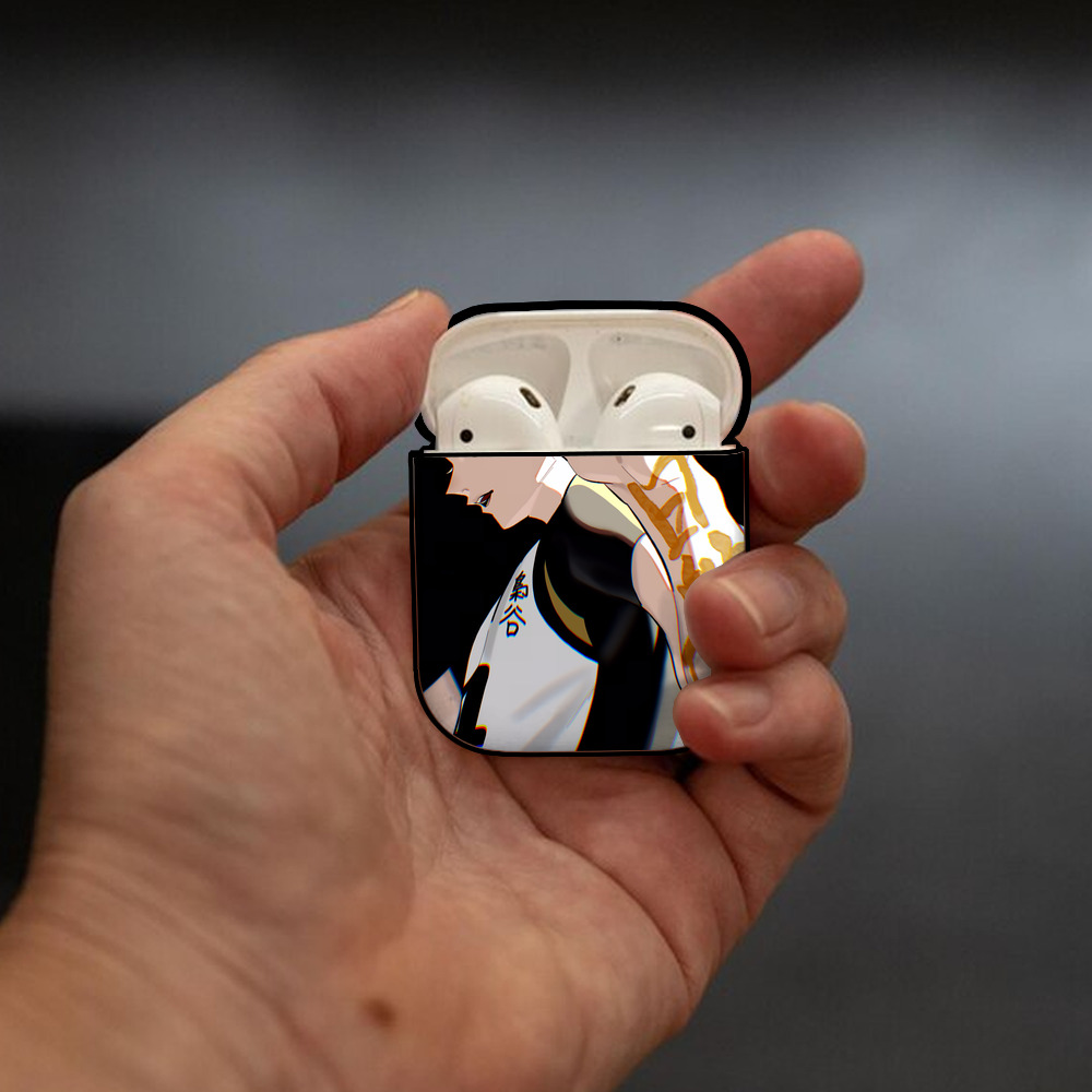 ハイキュー!! Haikyu!! AirPods 第2世代保護ケース ハードシェル ブラック 耐衝撃・防指紋・カラビナ付き