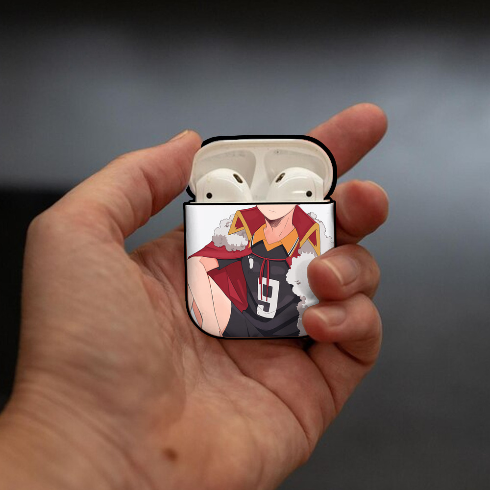 ハイキュー!! Haikyu!! AirPods 第2世代保護ケース ハードシェル ブラック 耐衝撃・防指紋・カラビナ付き