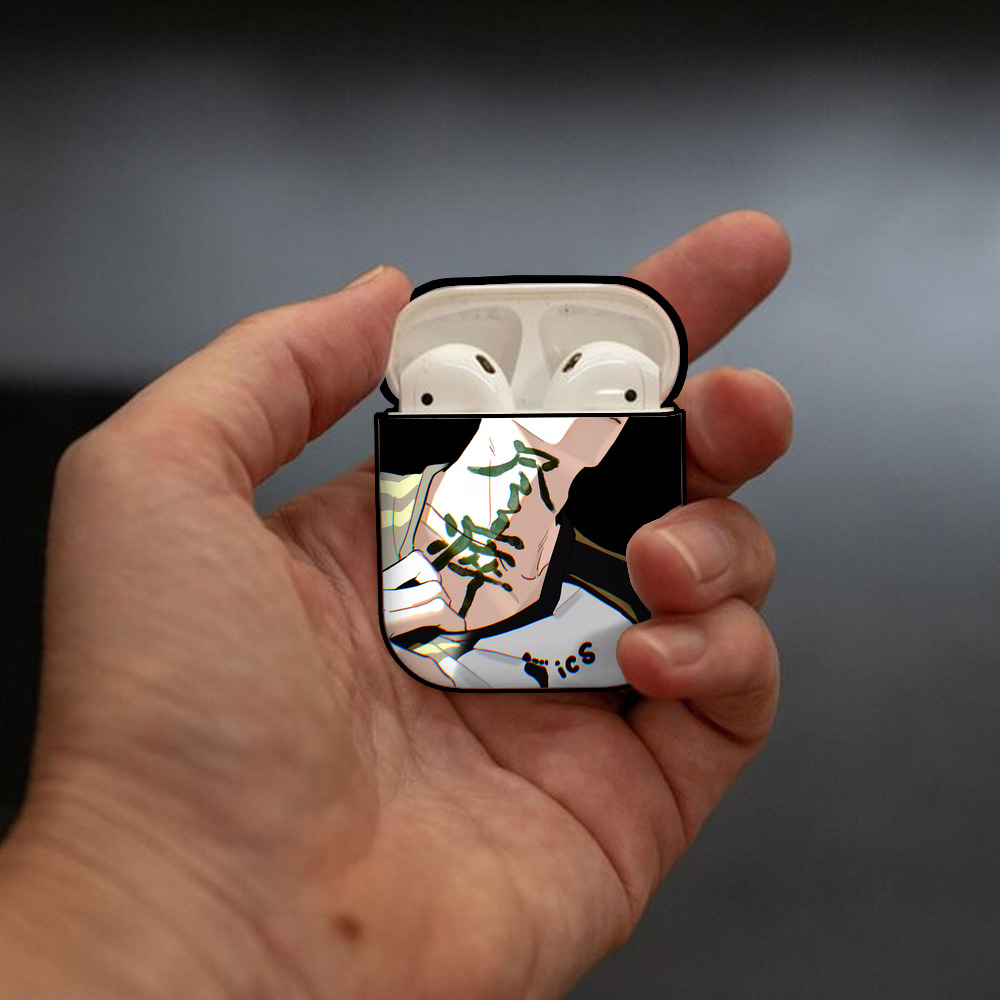ハイキュー!! Haikyu!! AirPods 第2世代保護ケース ハードシェル ブラック 耐衝撃・防指紋・カラビナ付き