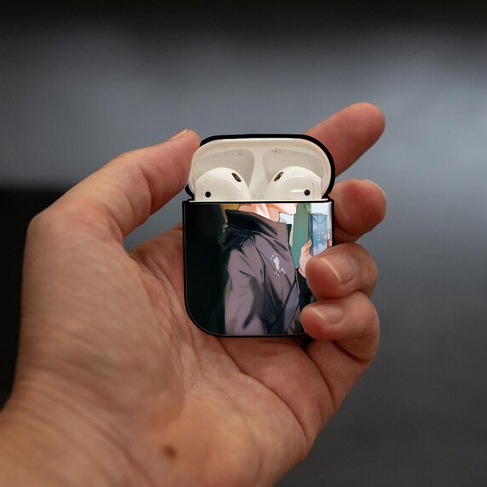 ハイキュー!! Haikyu!! AirPods 第2世代保護ケース ハードシェル ブラック 耐衝撃・防指紋・カラビナ付き