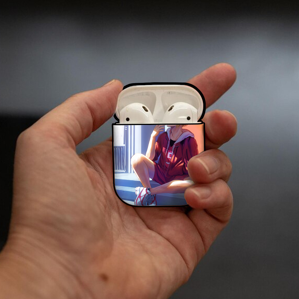 ハイキュー!! Haikyu!! AirPods 第2世代保護ケース ハードシェル ブラック 耐衝撃・防指紋・カラビナ付き