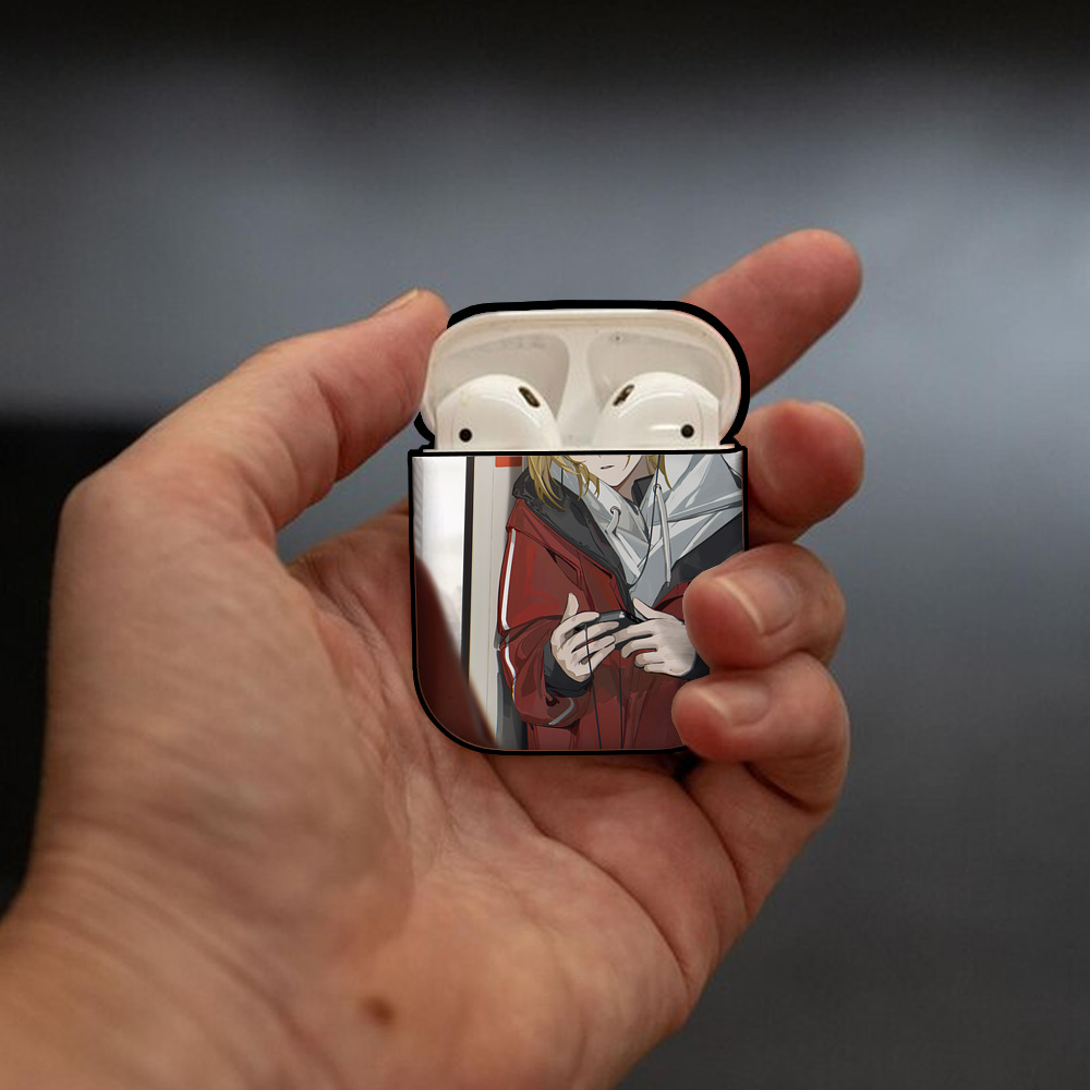 ハイキュー!! Haikyu!! AirPods 第2世代保護ケース ハードシェル ブラック 耐衝撃・防指紋・カラビナ付き
