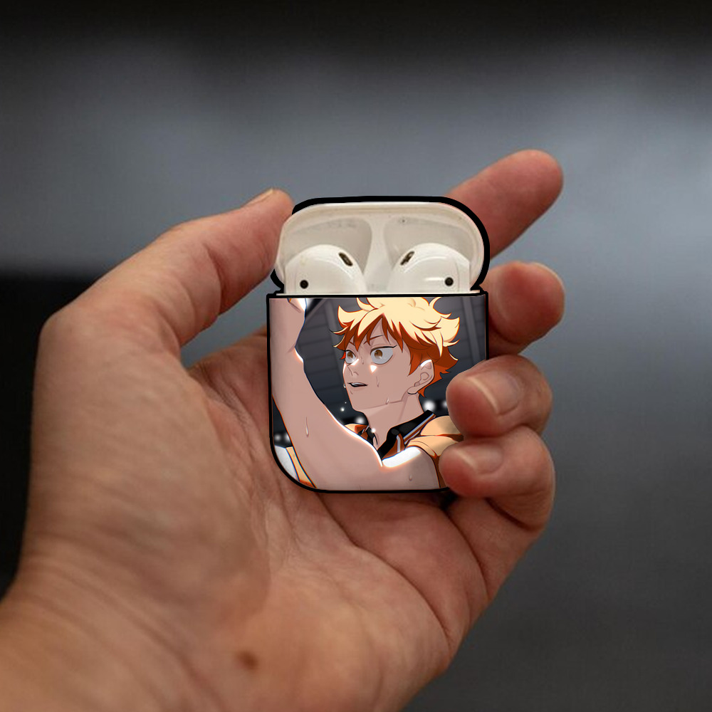 ハイキュー!! Haikyu!! AirPods 第2世代保護ケース ハードシェル ブラック 耐衝撃・防指紋・カラビナ付き