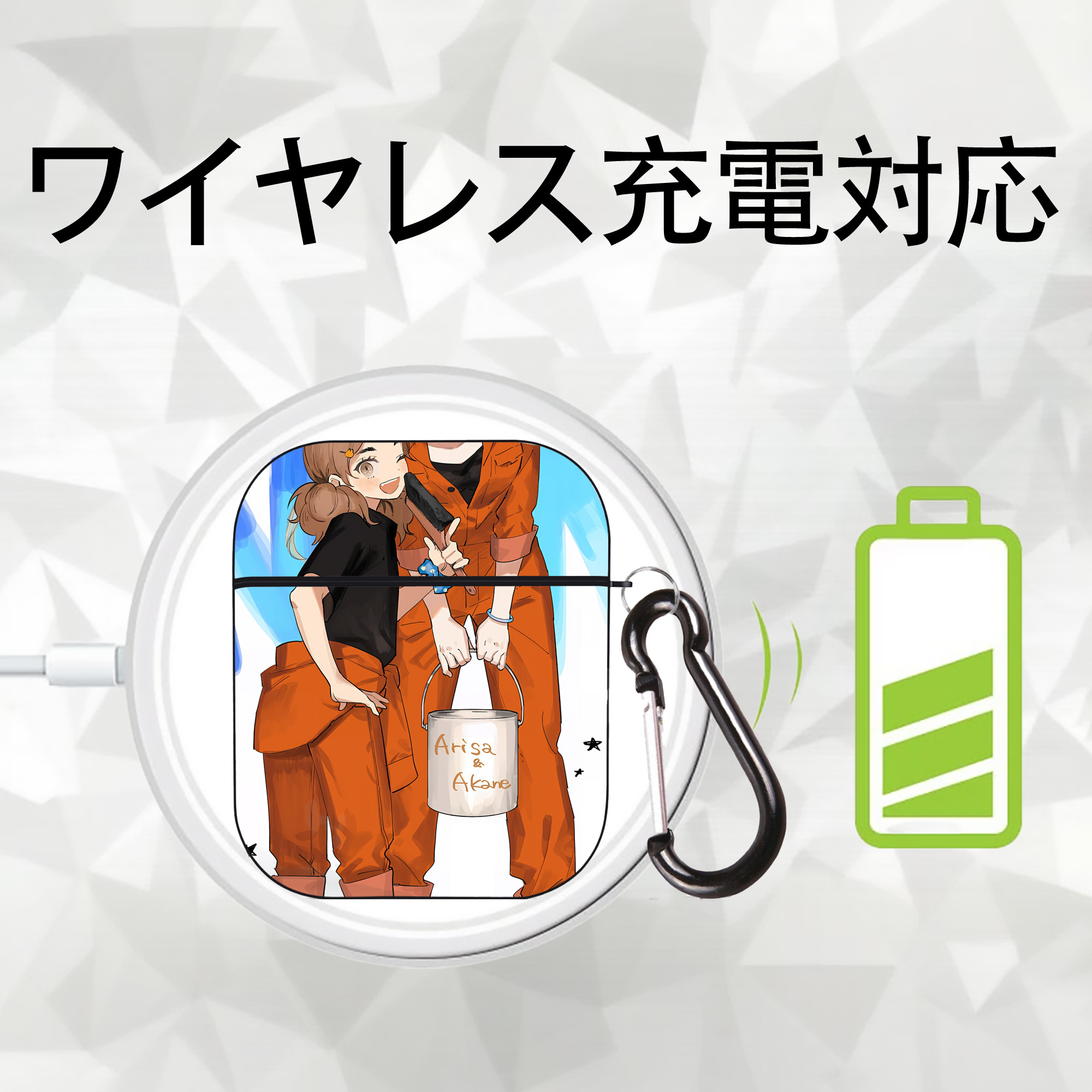 ハイキュー!! Haikyu!! AirPods 第2世代保護ケース ハードシェル ブラック 耐衝撃・防指紋・カラビナ付き