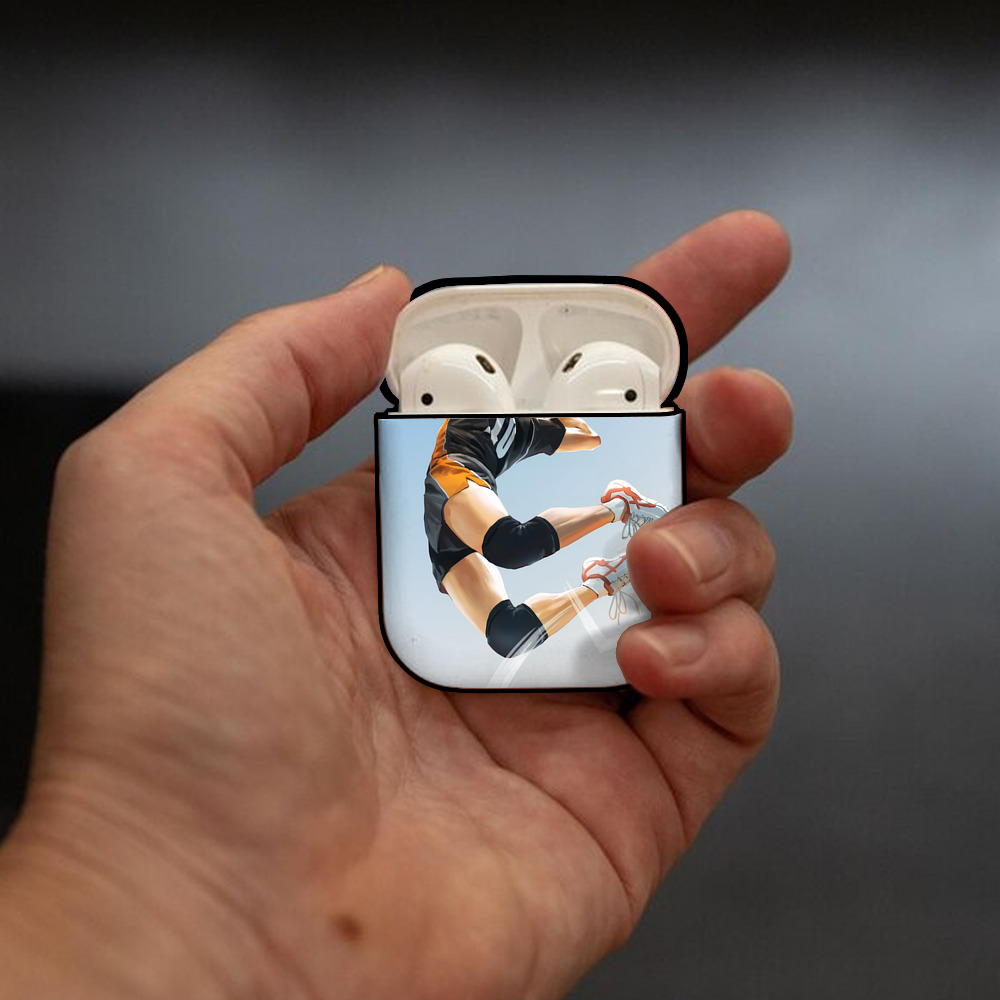 ハイキュー!! Haikyu!! AirPods 第2世代保護ケース ハードシェル ブラック 耐衝撃・防指紋・カラビナ付き