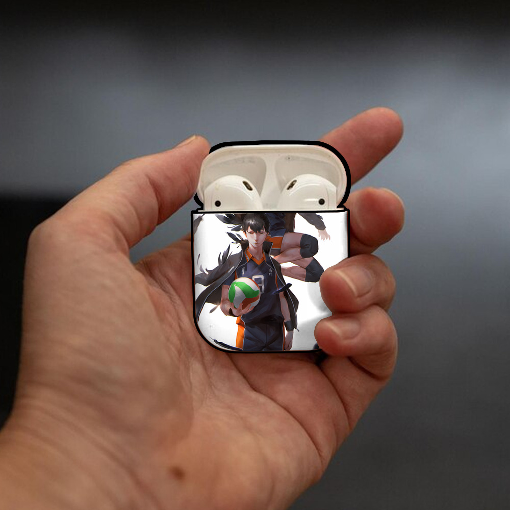 ハイキュー!! Haikyu!! AirPods 第2世代保護ケース ハードシェル ブラック 耐衝撃・防指紋・カラビナ付き
