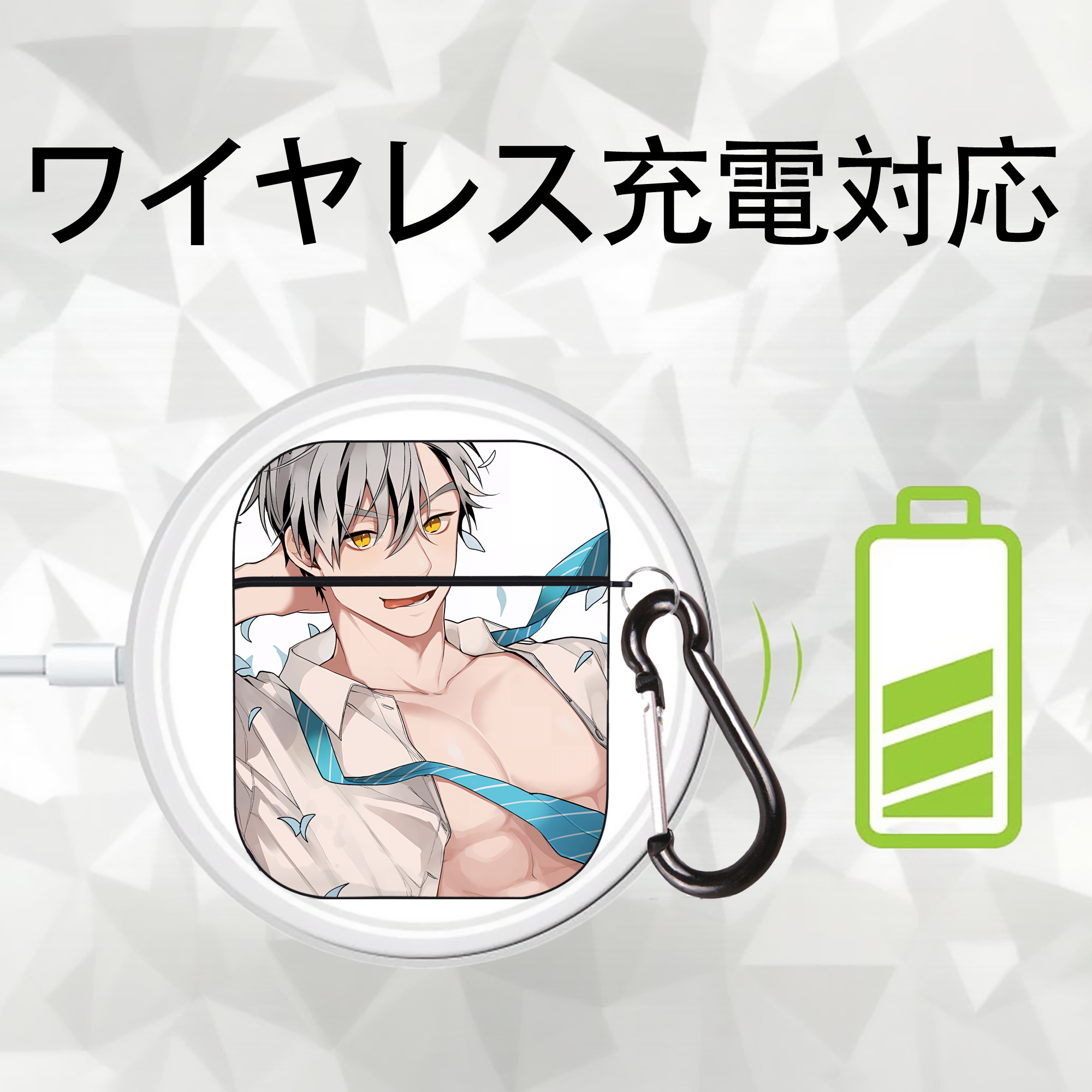 ハイキュー!! Haikyu!! AirPods 第2世代保護ケース ハードシェル ブラック 耐衝撃・防指紋・カラビナ付き