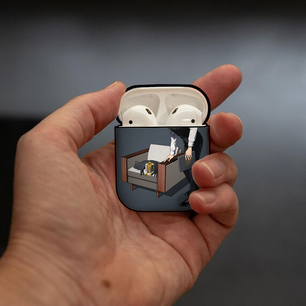 ハイキュー!! Haikyu!! AirPods 第2世代保護ケース ハードシェル ブラック 耐衝撃・防指紋・カラビナ付き