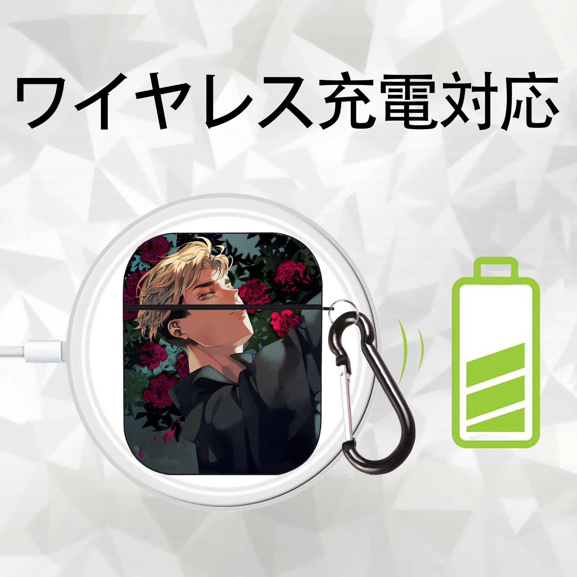 ハイキュー!! Haikyu!! AirPods 第2世代保護ケース ハードシェル ブラック 耐衝撃・防指紋・カラビナ付き