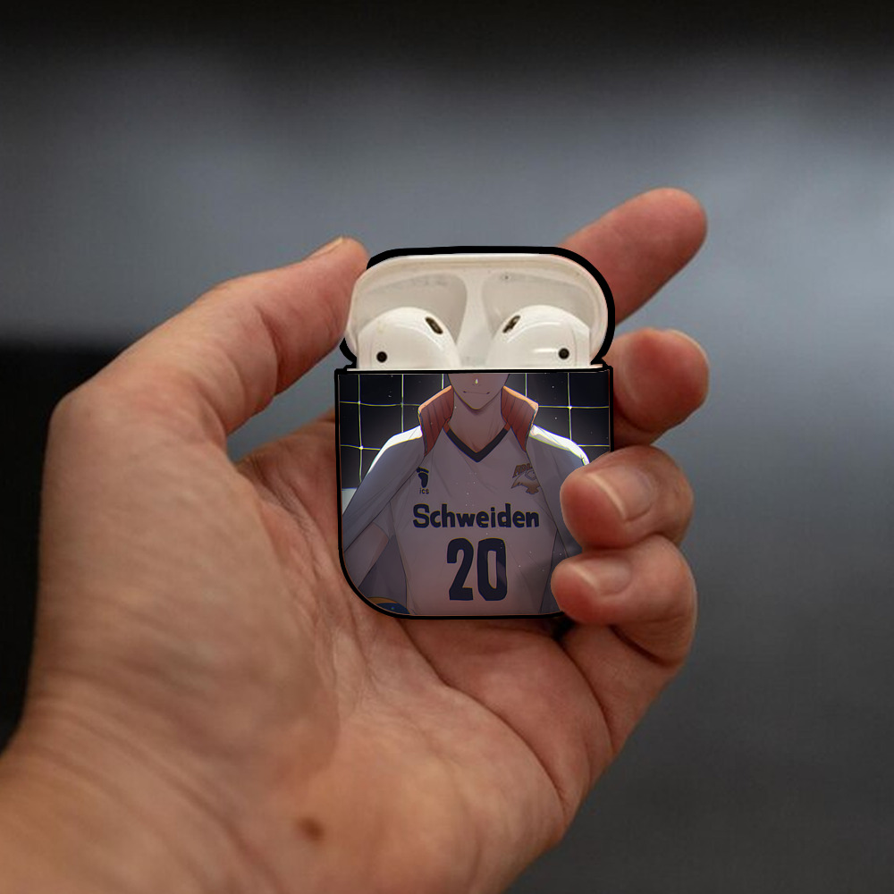 ハイキュー!! Haikyu!! AirPods 第2世代保護ケース ハードシェル ブラック 耐衝撃・防指紋・カラビナ付き