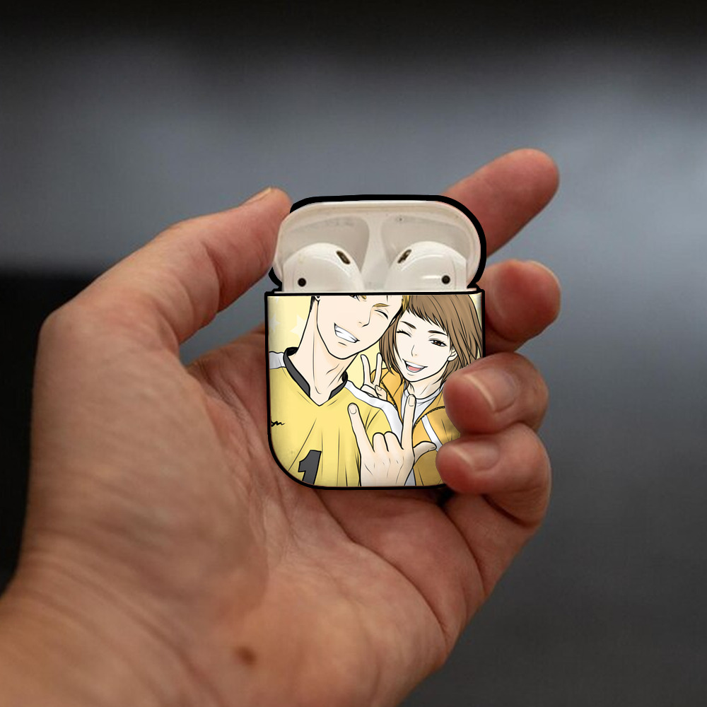 ハイキュー!! Haikyu!! AirPods 第2世代保護ケース ハードシェル ブラック 耐衝撃・防指紋・カラビナ付き