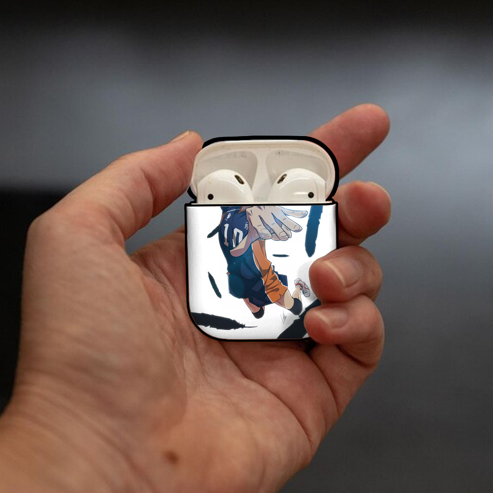 ハイキュー!! Haikyu!! AirPods 第2世代保護ケース ハードシェル ブラック 耐衝撃・防指紋・カラビナ付き