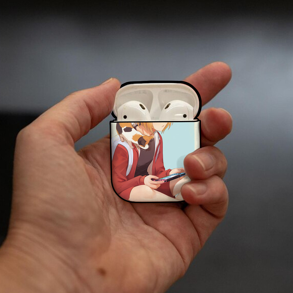 ハイキュー!! Haikyu!! AirPods 第2世代保護ケース ハードシェル ブラック 耐衝撃・防指紋・カラビナ付き