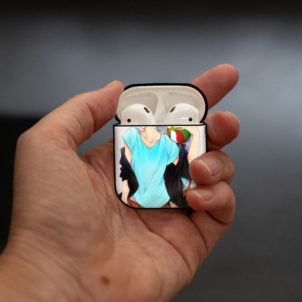 ハイキュー!! Haikyu!! AirPods 第2世代保護ケース ハードシェル ブラック 耐衝撃・防指紋・カラビナ付き