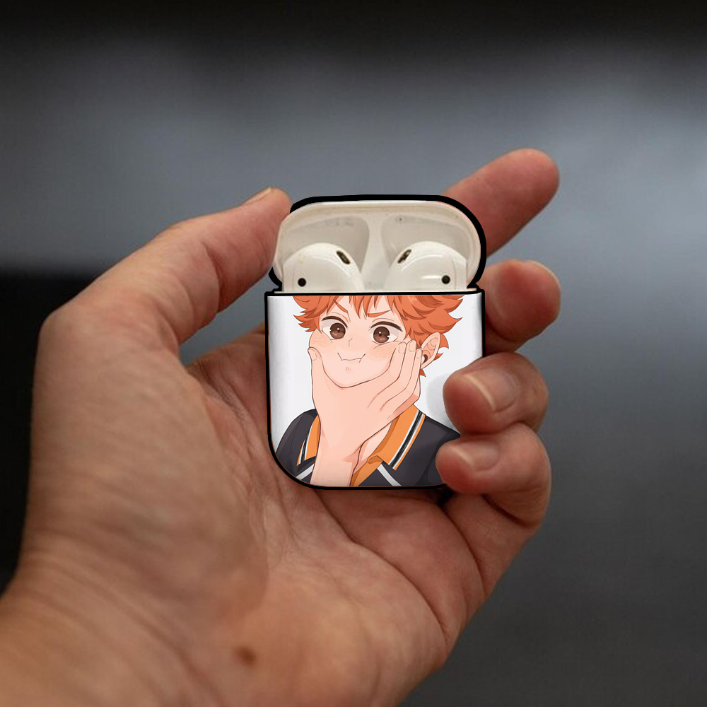 ハイキュー!! Haikyu!! AirPods 第2世代保護ケース ハードシェル ブラック 耐衝撃・防指紋・カラビナ付き