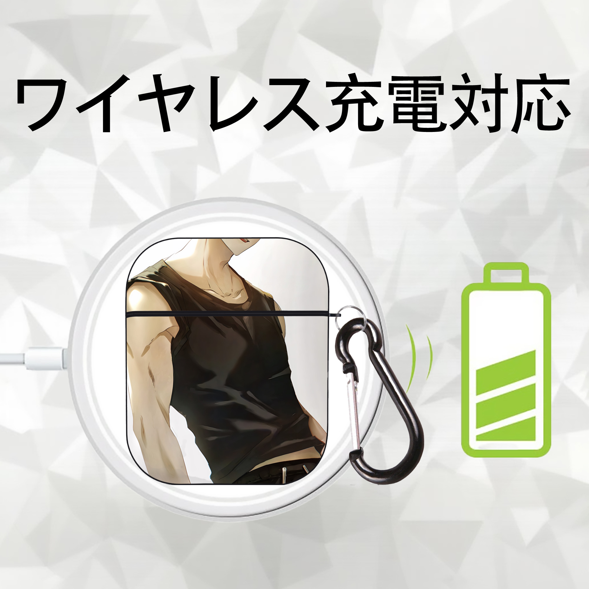 ハイキュー!! Haikyu!! AirPods 第2世代保護ケース ハードシェル ブラック 耐衝撃・防指紋・カラビナ付き
