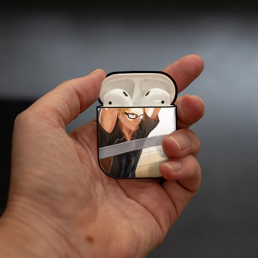 ハイキュー!! Haikyu!! AirPods 第2世代保護ケース ハードシェル ブラック 耐衝撃・防指紋・カラビナ付き