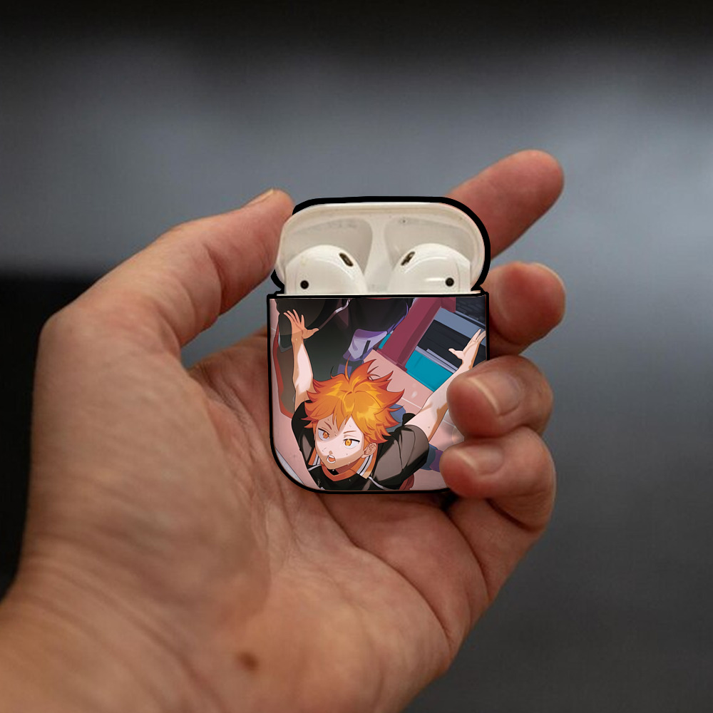 ハイキュー!! Haikyu!! AirPods 第2世代保護ケース ハードシェル ブラック 耐衝撃・防指紋・カラビナ付き