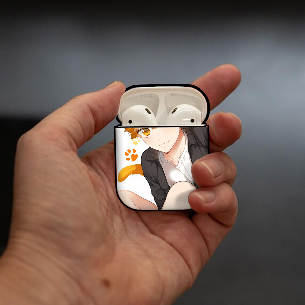 ハイキュー!! Haikyu!! AirPods 第2世代保護ケース ハードシェル ブラック 耐衝撃・防指紋・カラビナ付き