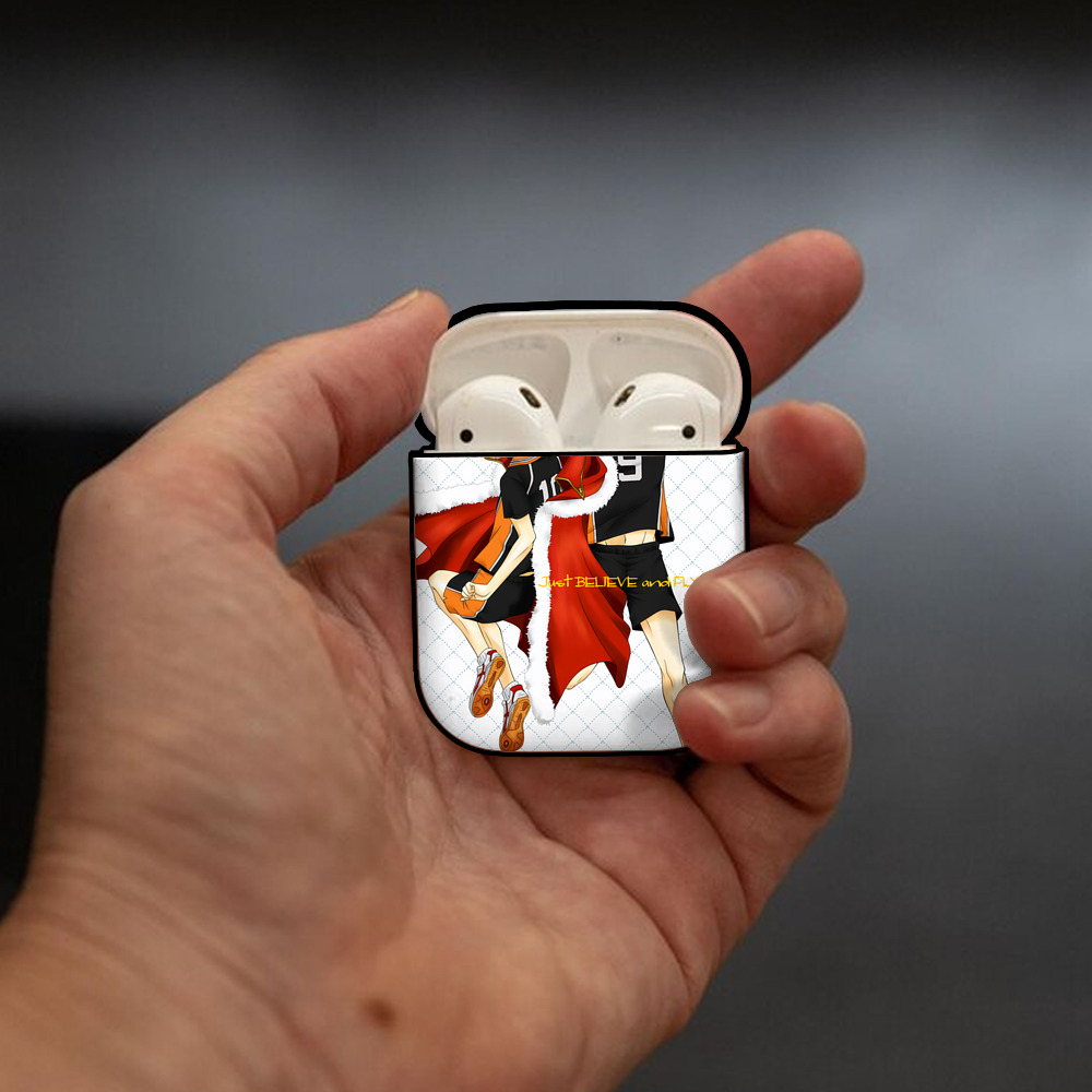 ハイキュー!! Haikyu!! AirPods 第2世代保護ケース ハードシェル ブラック 耐衝撃・防指紋・カラビナ付き