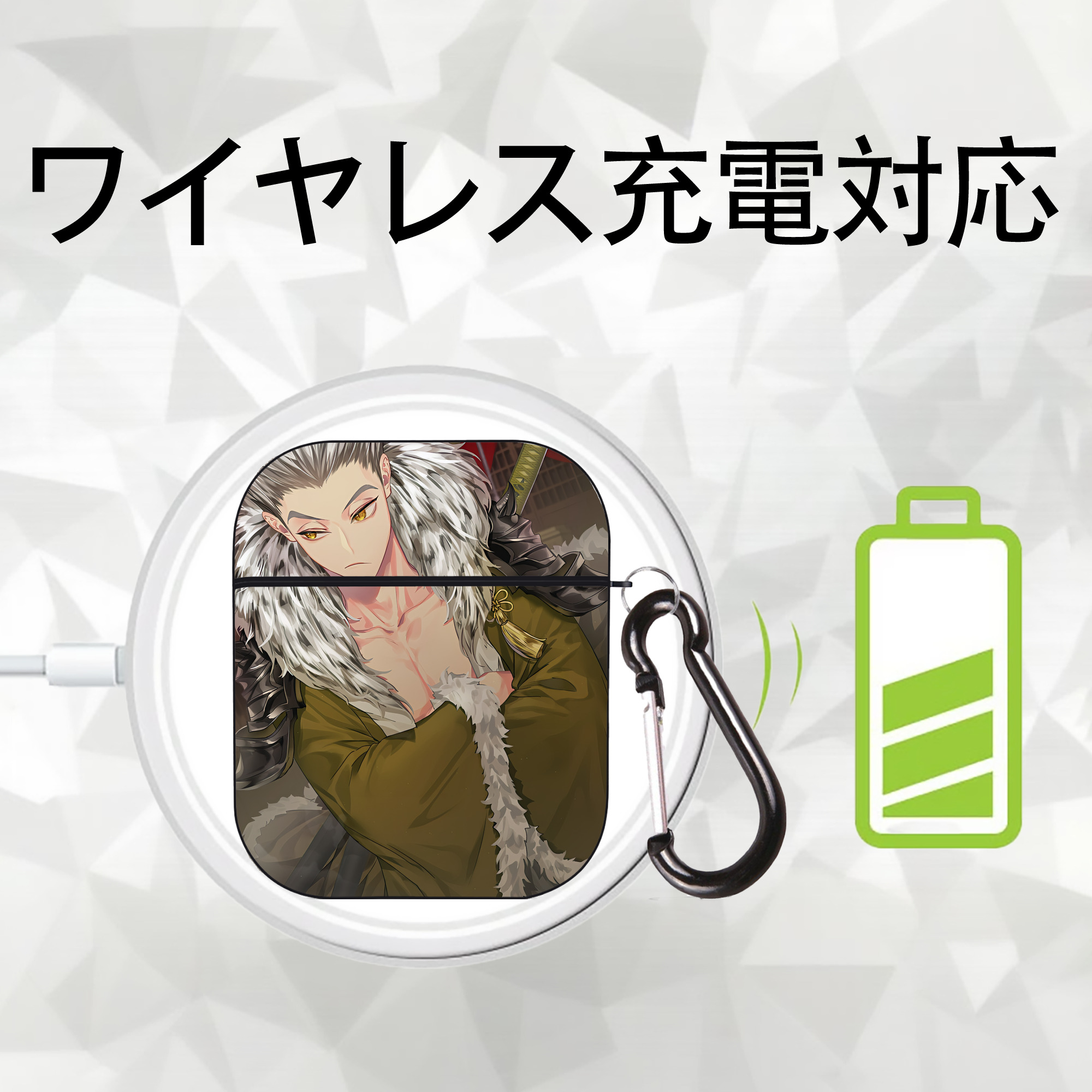 ハイキュー!! Haikyu!! AirPods 第2世代保護ケース ハードシェル ブラック 耐衝撃・防指紋・カラビナ付き