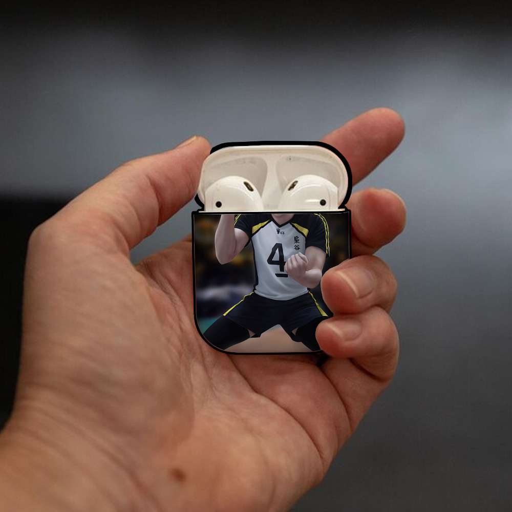ハイキュー!! Haikyu!! AirPods 第2世代保護ケース ハードシェル ブラック 耐衝撃・防指紋・カラビナ付き
