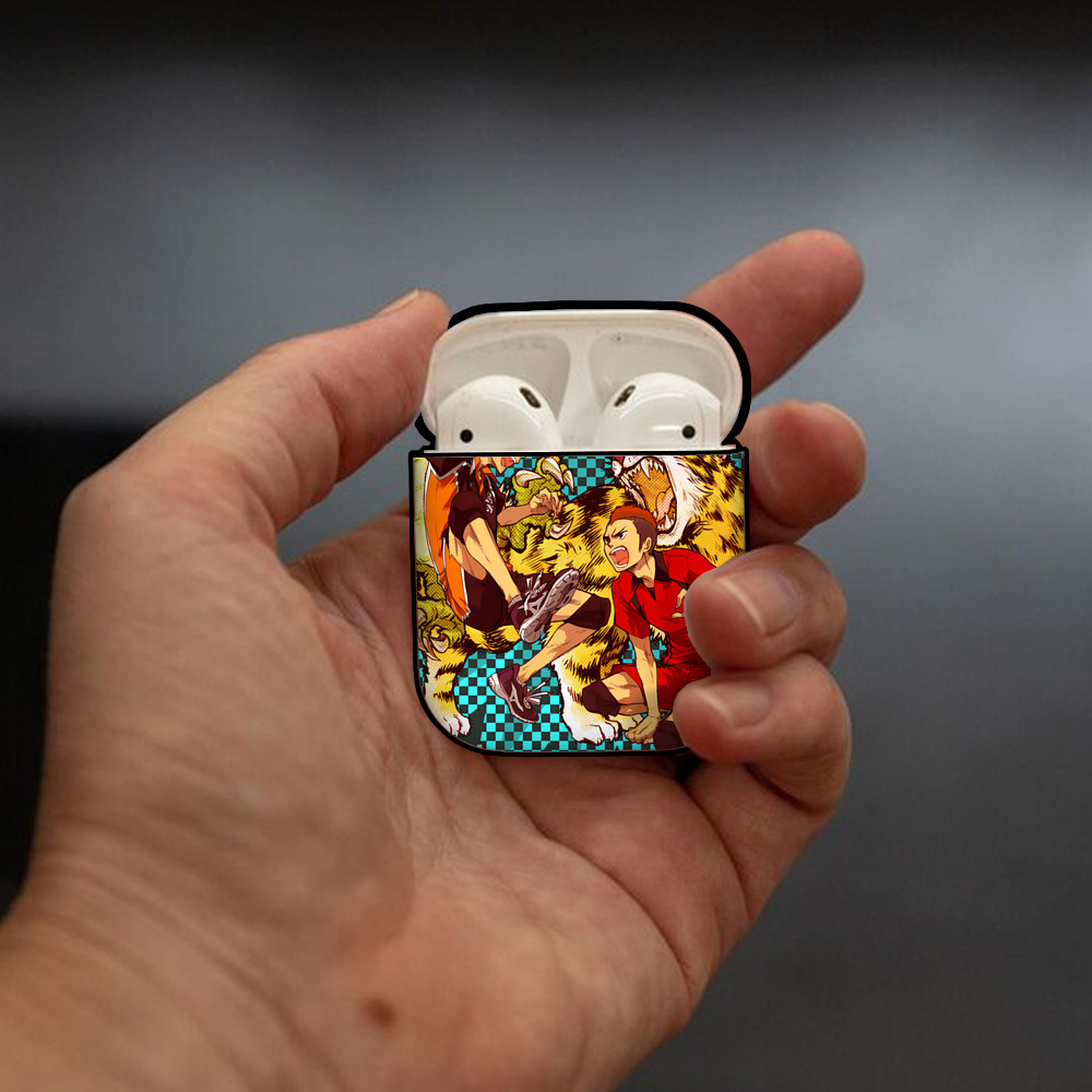 ハイキュー!! Haikyu!! AirPods 第2世代保護ケース ハードシェル ブラック 耐衝撃・防指紋・カラビナ付き