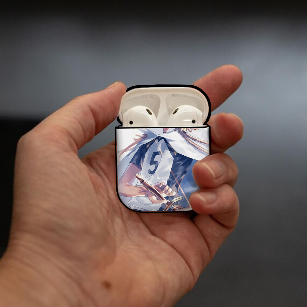ハイキュー!! Haikyu!! AirPods 第2世代保護ケース ハードシェル ブラック 耐衝撃・防指紋・カラビナ付き