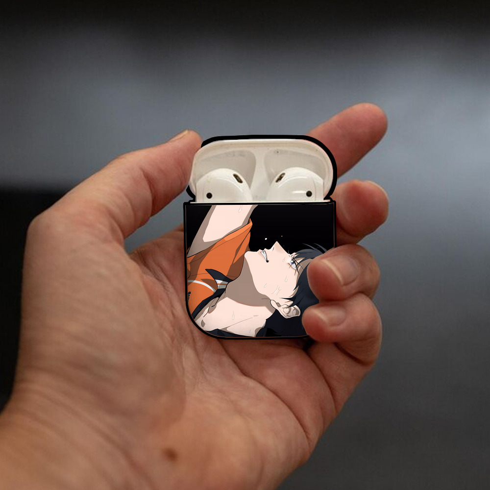 ハイキュー!! Haikyu!! AirPods 第2世代保護ケース ハードシェル ブラック 耐衝撃・防指紋・カラビナ付き