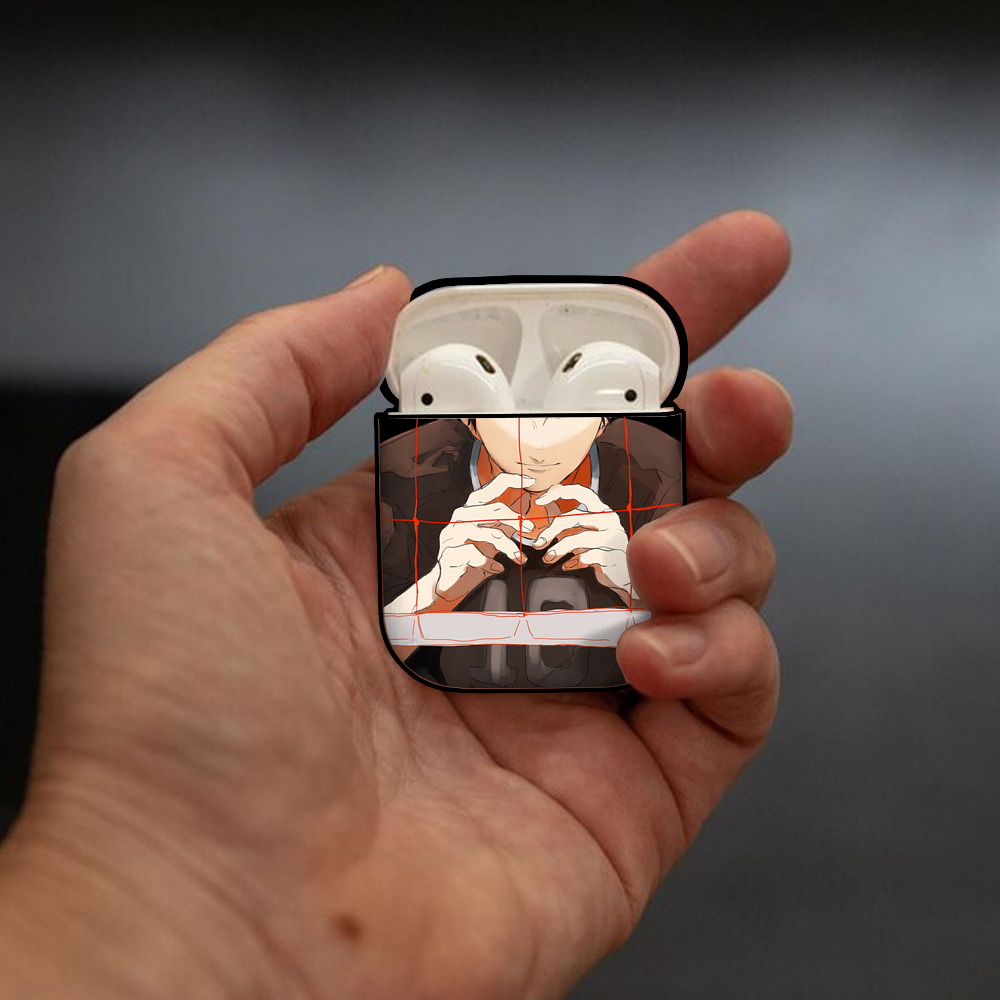ハイキュー!! Haikyu!! AirPods 第2世代保護ケース ハードシェル ブラック 耐衝撃・防指紋・カラビナ付き