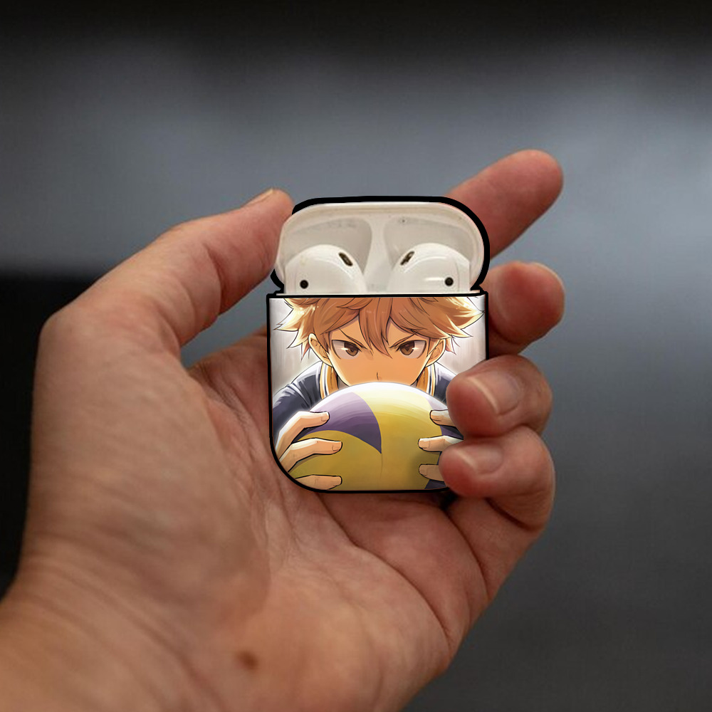 ハイキュー!! Haikyu!! AirPods 第2世代保護ケース ハードシェル ブラック 耐衝撃・防指紋・カラビナ付き