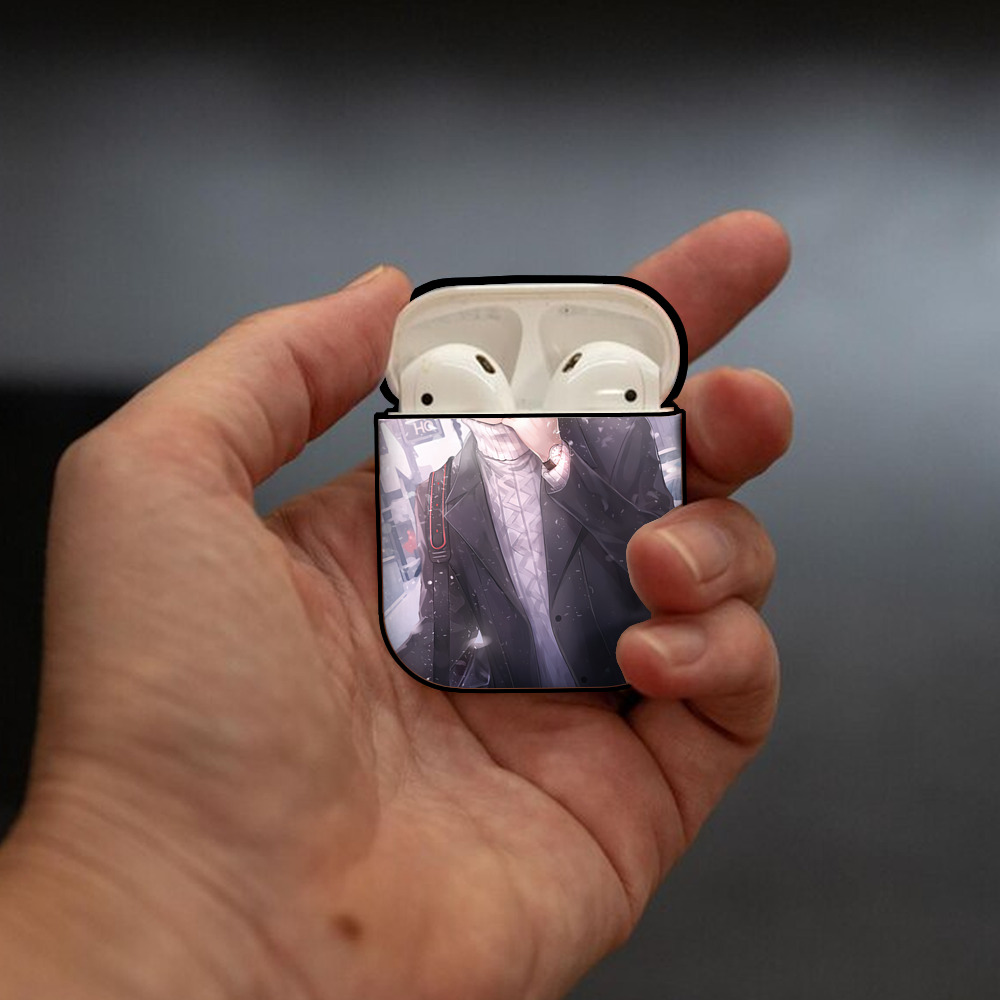 ハイキュー!! Haikyu!! AirPods 第2世代保護ケース ハードシェル ブラック 耐衝撃・防指紋・カラビナ付き