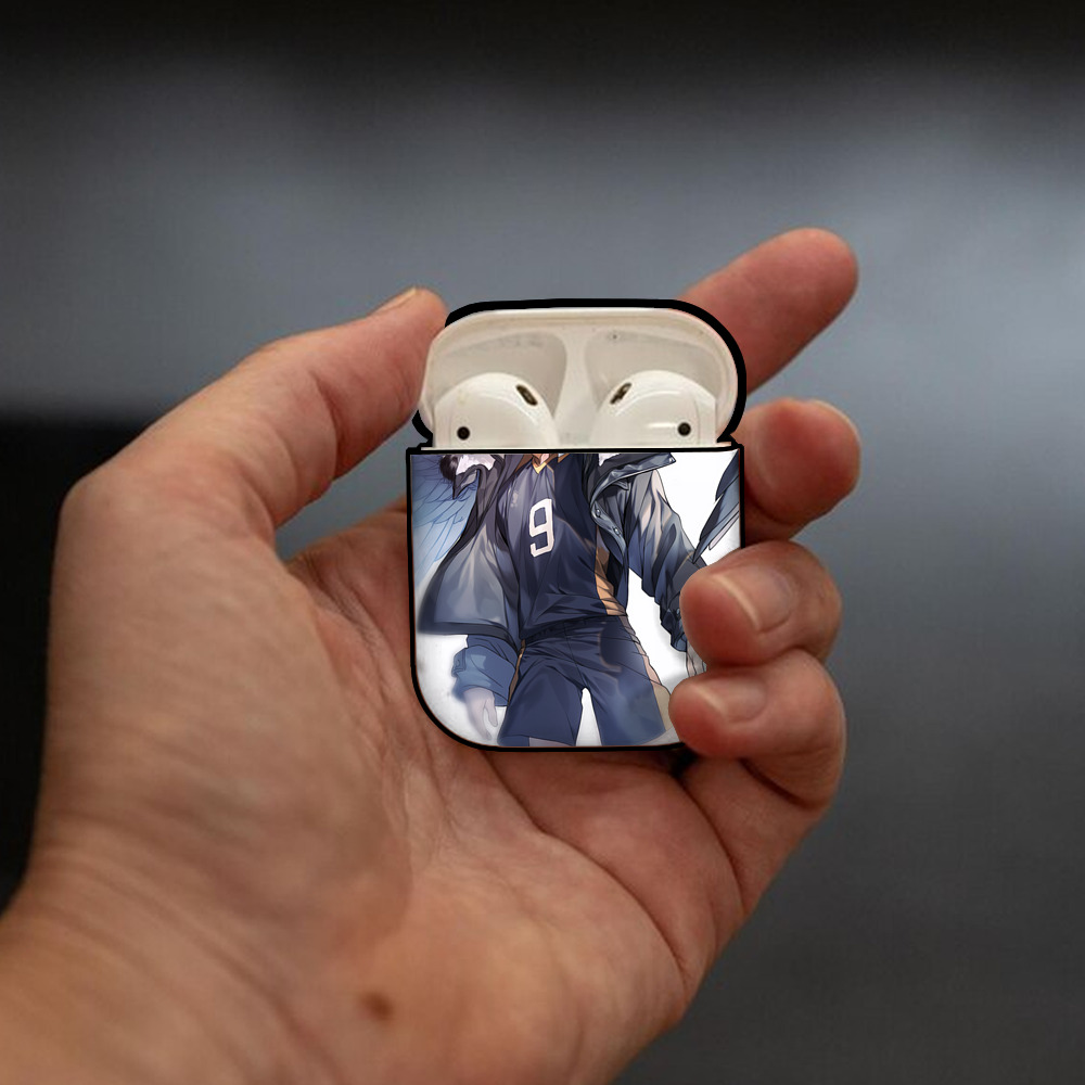 ハイキュー!! Haikyu!! AirPods 第2世代保護ケース ハードシェル ブラック 耐衝撃・防指紋・カラビナ付き